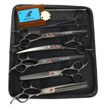 Left Handed Hair Cutting and Pet Grooming Scissors Set 7 Inch Stainless Steel Ergonomic Grip