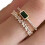 Fashionable Emerald Green Crystal Double Layer Ring-Gold 5