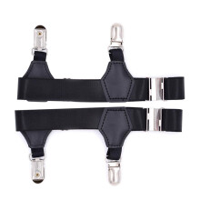 Cinta-liga masculina – Nylon preto, 2,5 cm de largura, ajustável