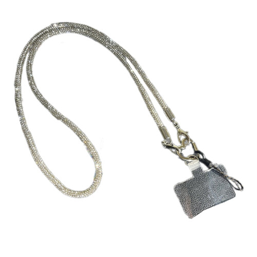 Cordão transversal para celular com strass, 50 cm