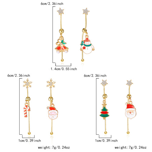 Festival Asymmetric Drop Earrings Santa Snowflake-SS2 2