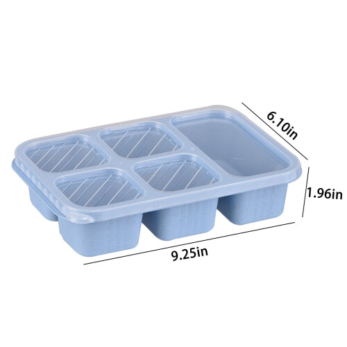 Bento Lunch Box Set 5-Compartment Stackable Microwave & 2