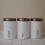Conjunto de 3 latas de metal branco para café, chá e açúcar 3