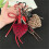 Artificial Leather Leopard Keychain Pendant With Cord And-Pink 7