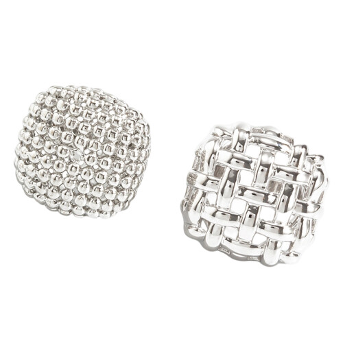 Bagues réglables modernes, bijoux de Style tissé Unique-argent