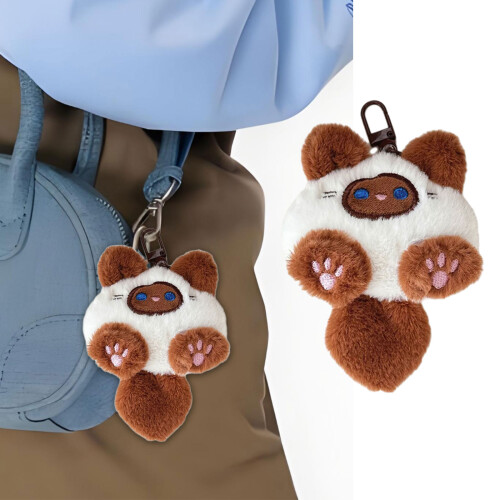 Porte-clés en peluche douce, breloque Kitty, Adorable,-UN 2