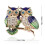 Owl Designs Brooch Decorated With Glittering Stones Multi 3