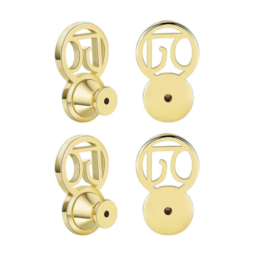 4-teilige Ohrring-Verschlüsse, verriegelbare-Gold