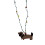 Collier à breloques en résine teckel, fil de perles multicolore, 4