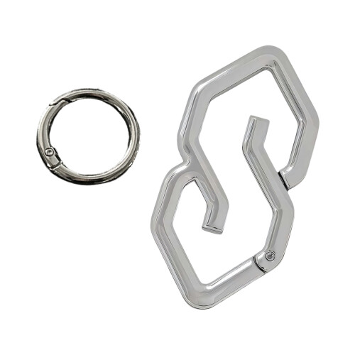 Creative Keychain Base Geometric Design Zinc-bright silver