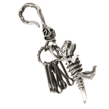 Porte-clés en alliage avec tête de mort audacieuse, pendentif-B