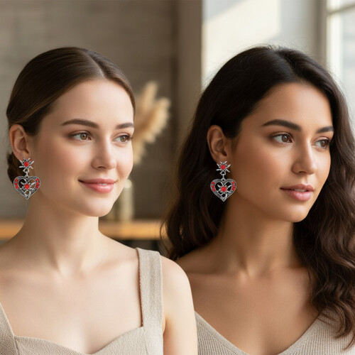 Boucles d'oreilles pendantes en-Boucles d'oreilles Edelweiss 1 2