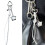 Porte-clés horloge étoile tendance, taille compacte,-Blanc 3