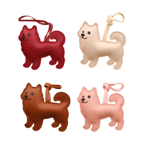 PU Craftsmanship Dog Shaped Keyring For Keys Wallets Or-Coffee 1