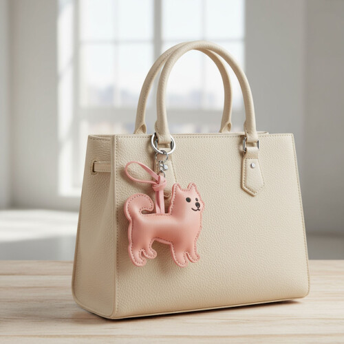 PU Craftsmanship Dog Shaped Keyring For Keys Wallets Or-Coffee 2