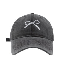 Gorra de béisbol para mujer con lazo bordado, transpirable e informal.