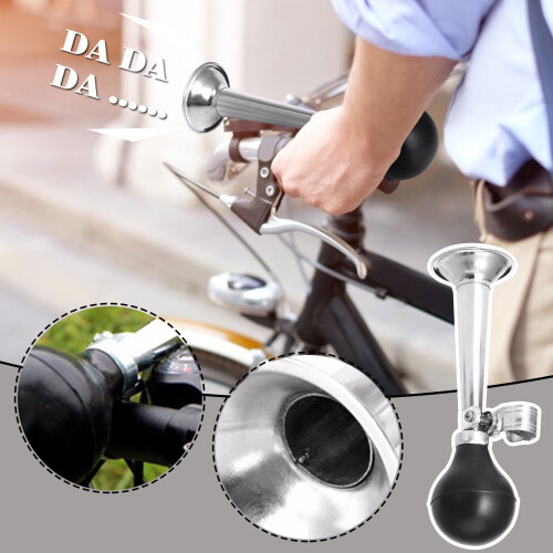 Clacson classico bicolore per bicicletta, argento e nero, confezione da 1 2