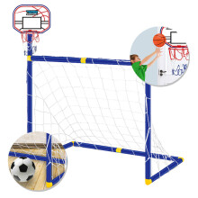 2-in-1 Basketball Hoop and Soccer Goal Toy Set