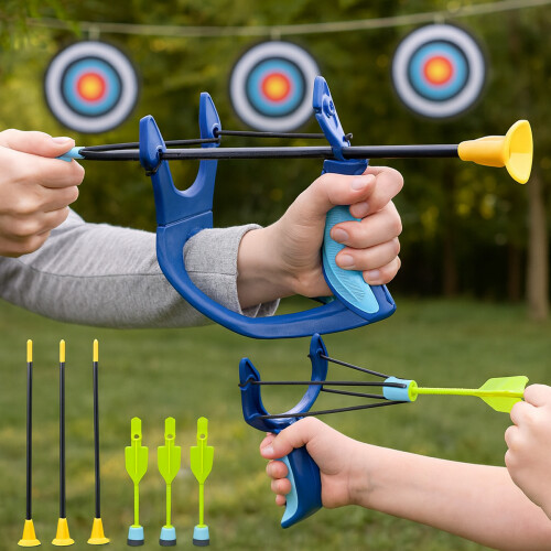 2 in 1 Kids Hand Launcher Bow and Arrow Set 2