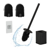 Flat Toilet Brush with Wall-Mounted Holder