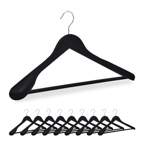 Juego de 10 perchas de terciopelo
