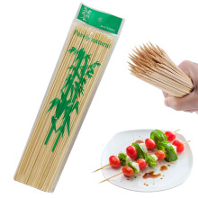 100 bamboespiesjes van 30 cm, geschikt voor de barbecue en voedselveilig.