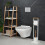 Silla de baño en bambú y acero inoxidable. 3