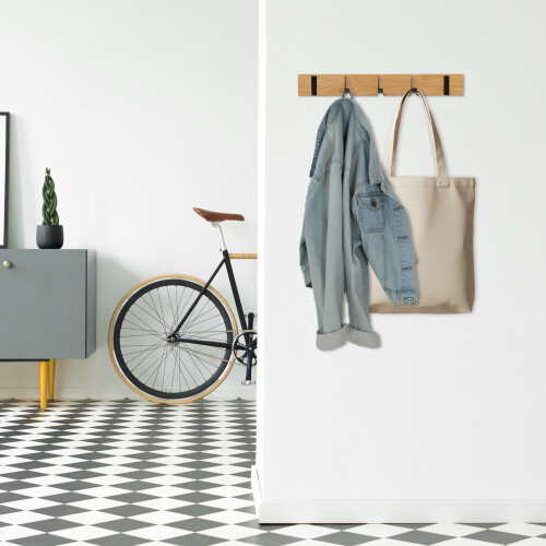 Wall Coat Rack with Folding Bamboo Hooks 1