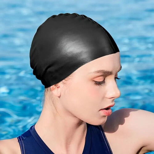 Silicone Swimming Cap with Ear Protection One Size 1