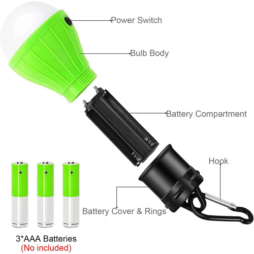 4er-Pack LED-Zeltleuchten mit Haken – Tragbare Campinglaterne 2
