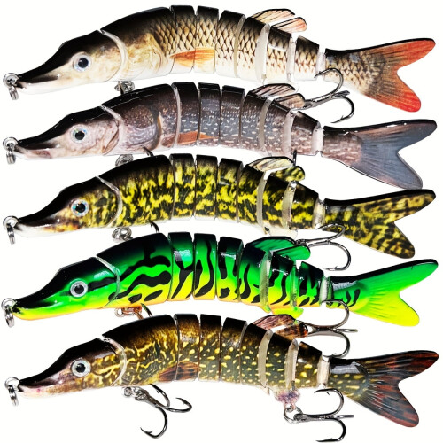 2PC Multi-Jointed Swimbait Lure Slow-Sinking Segmented Bass 1