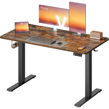 VASAGLE Electric Standing Desk, Height Adjustable Desk, Sedentary Reminder, 4 Memory Heights, for Home Office, 120 x 60 cm, Rustic Brown LSD312KD01