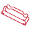 Supporto per manubri in ferro rosso 25x11x10 cm 1