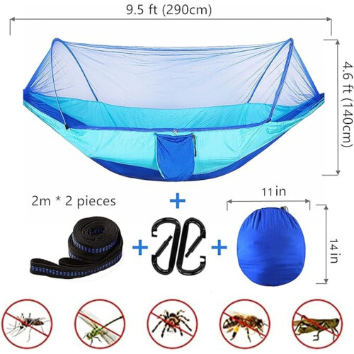 Hamaca de camping con mosquitera, 290x140cm, 400lb 1