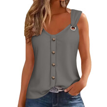 Womens Tops Neck O Shoulder Tops Casual-light gray M