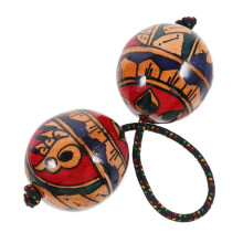 Wood Sandball African Shakers Double Gourd-Hand drawn maracas