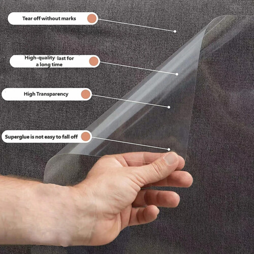 Clear PVC Pet Scratch Guard For Sofa 4Pcs Easy Stick-25x40 cm 1