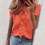 Women's short-sleeved ruffled blouse/shirt work uniform-Orange L 2