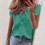 Women's short-sleeved ruffled blouse/shirt work uniform-Orange L 5