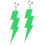 80s Neon Lightning Bolt Earrings, Green 3