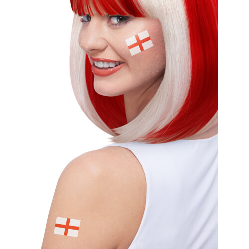 Smiffys Make-Up FX, England Tattoo Transfers, 6Pk