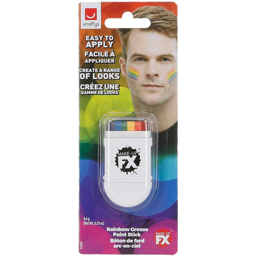Smiffys Make-Up FX, Rainbow Grease Paint Stick 2