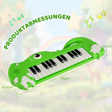 Digitales Kinderpiano mit 25 Tasten, Musik und Lichteffekten, Grün