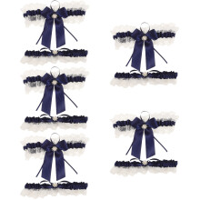 5Sets Spitze Dunkelblaue Strumpfhalter Leicht Elastisch Hochzeit