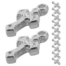 12Pcs Flat Silver Cross Charms for DIY Christian Jewelry Accessories