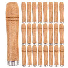 30Pcs Wooden Grill Fork Handles Heat Insulation Screw on Replacement