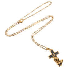 Golden Cross Urn Pendant Necklace Stainless Steel Memorial Jewelry