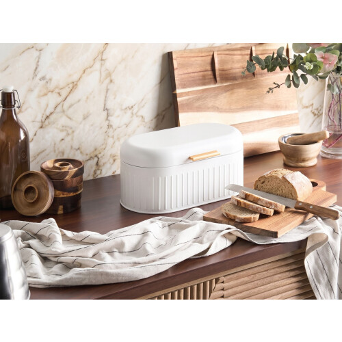 Beliani Bread Bin DOUCEUR Iron White 1