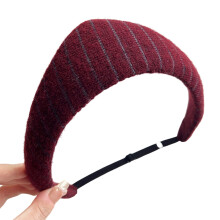 Fashion Headbands With Stripe Pattern-Red and gray stripes