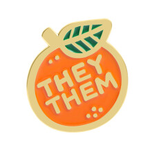 Alloy Brooch Highlighting Gender Pronouns THEY/THEM-QHXZ5174